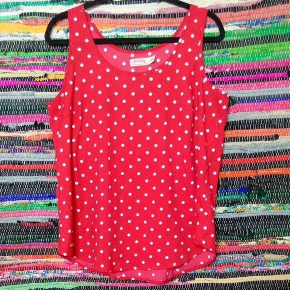 red polka dot tank